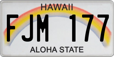 HI license plate FJM177