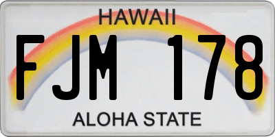 HI license plate FJM178