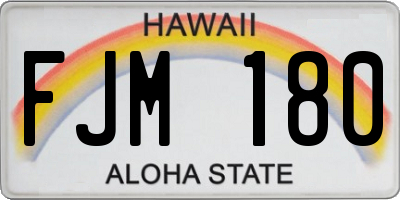 HI license plate FJM180