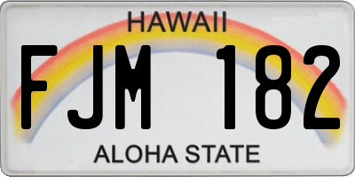 HI license plate FJM182