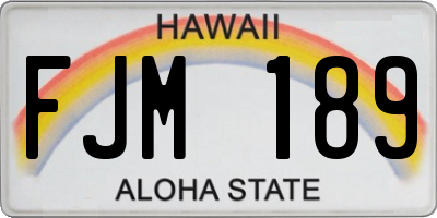 HI license plate FJM189