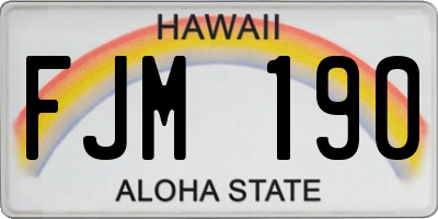 HI license plate FJM190