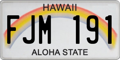 HI license plate FJM191