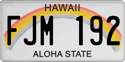 HI license plate FJM192