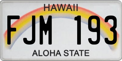 HI license plate FJM193