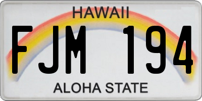 HI license plate FJM194