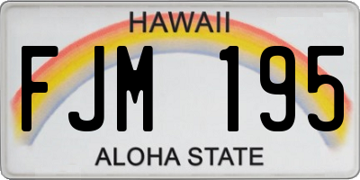 HI license plate FJM195