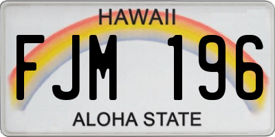 HI license plate FJM196