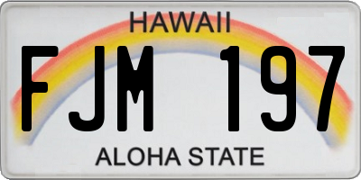 HI license plate FJM197