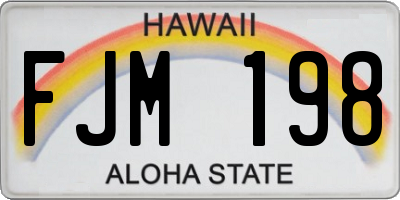 HI license plate FJM198