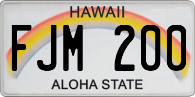 HI license plate FJM200