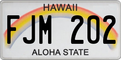 HI license plate FJM202