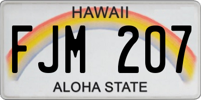 HI license plate FJM207