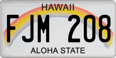 HI license plate FJM208