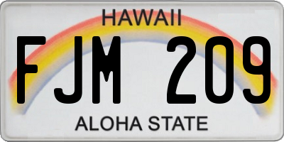 HI license plate FJM209