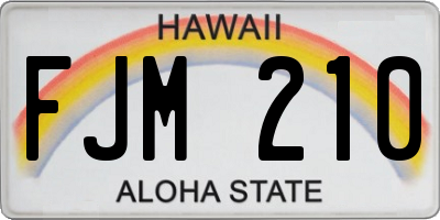 HI license plate FJM210