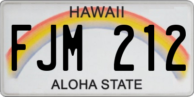 HI license plate FJM212