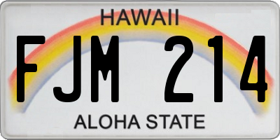 HI license plate FJM214
