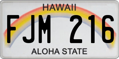 HI license plate FJM216