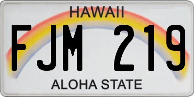 HI license plate FJM219