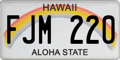 HI license plate FJM220
