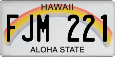 HI license plate FJM221