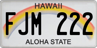 HI license plate FJM222