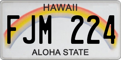 HI license plate FJM224