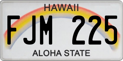 HI license plate FJM225