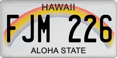 HI license plate FJM226