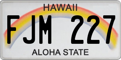 HI license plate FJM227