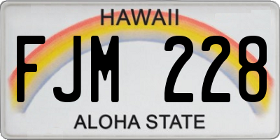 HI license plate FJM228