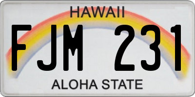 HI license plate FJM231