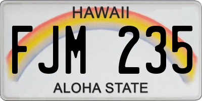 HI license plate FJM235