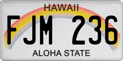 HI license plate FJM236