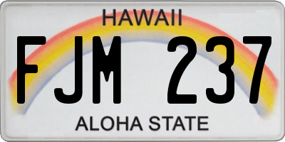 HI license plate FJM237