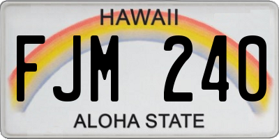 HI license plate FJM240