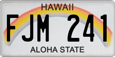 HI license plate FJM241