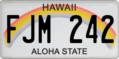 HI license plate FJM242
