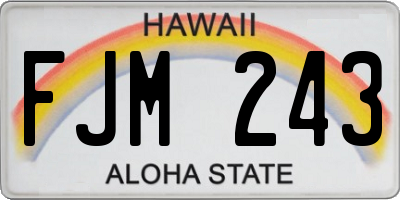 HI license plate FJM243