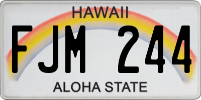 HI license plate FJM244