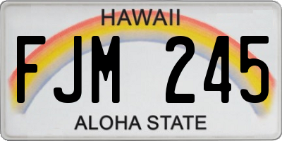 HI license plate FJM245
