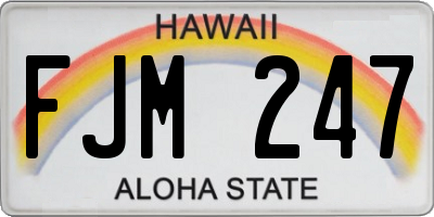 HI license plate FJM247
