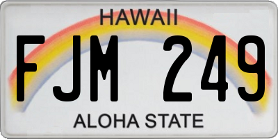 HI license plate FJM249