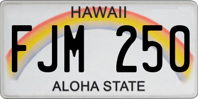 HI license plate FJM250