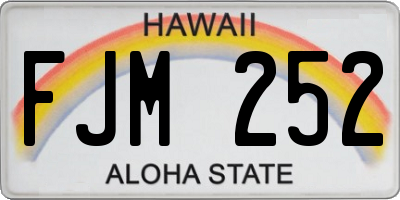 HI license plate FJM252