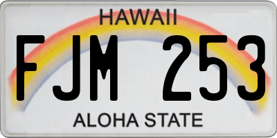 HI license plate FJM253