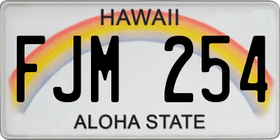 HI license plate FJM254