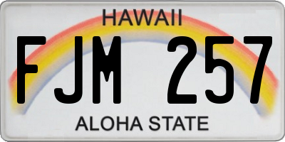 HI license plate FJM257