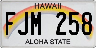 HI license plate FJM258